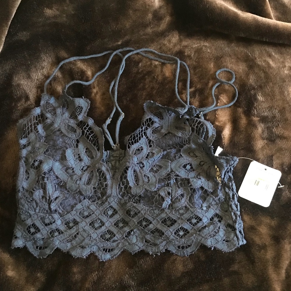 Free People Adella Bralette in Navy